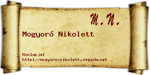 Mogyoró Nikolett névjegykártya