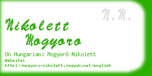 nikolett mogyoro business card