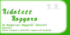 nikolett mogyoro business card